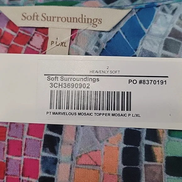 New Soft Surroundings multicolor Marvelous Mosaic topper/cover up women's PL/XL - Picture 8 of 12